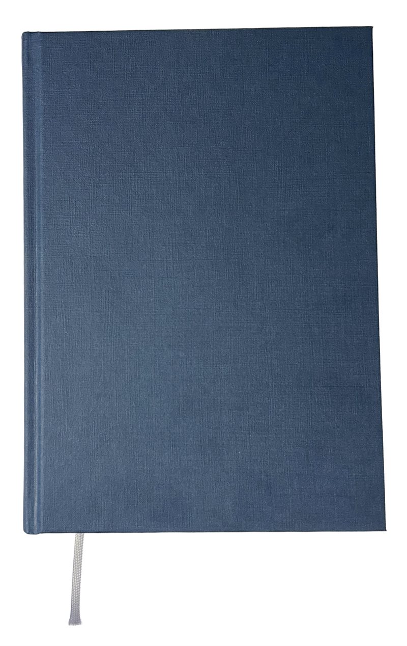 Anteckningsbok A5 linjerad/kolumn blå